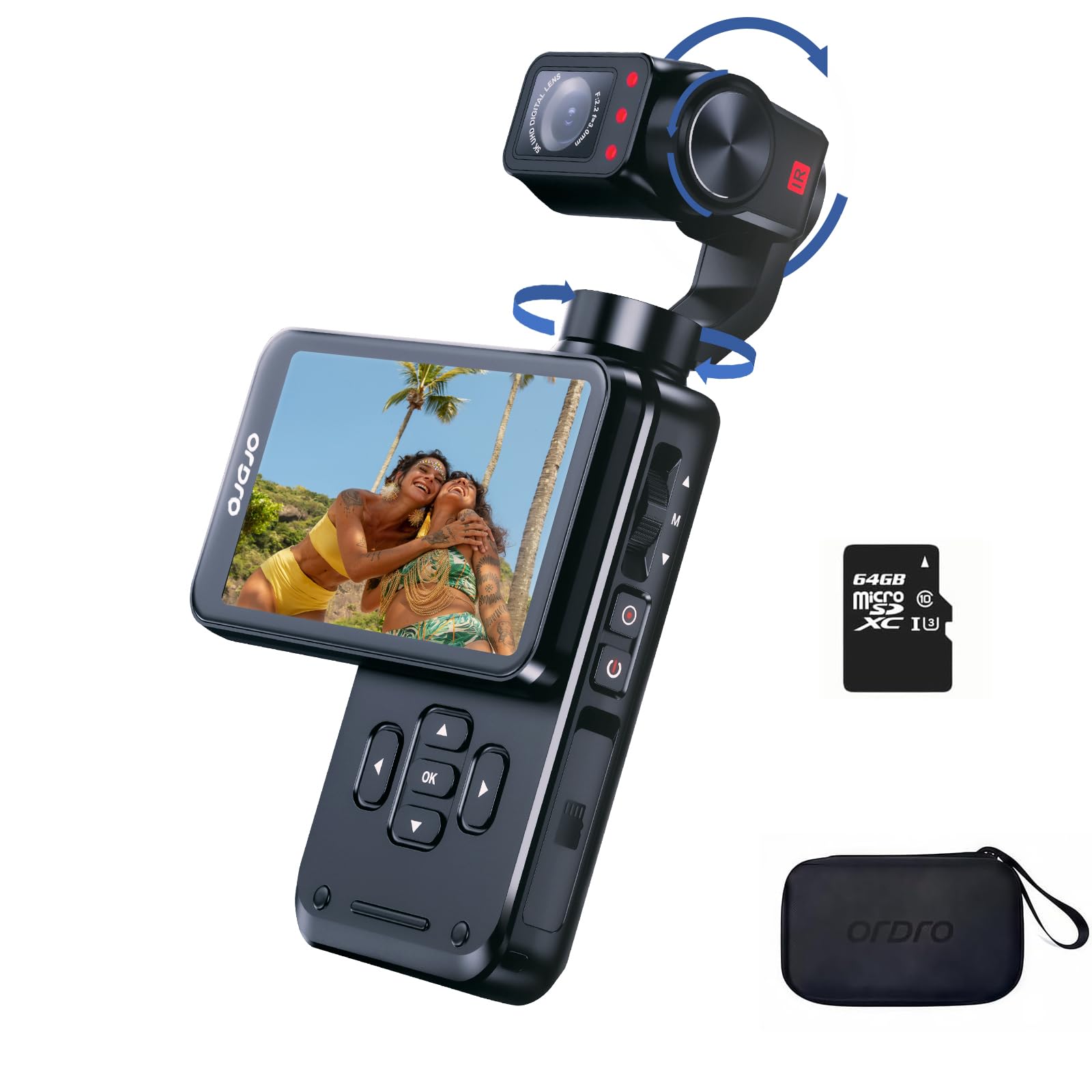 ordro M5 ポケットカメラ　高級 Amazon.com : ORDRO M5 5K Camcorder, 3-Axis Gimbal Stabilization